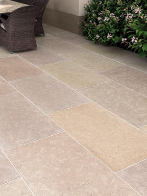 Dijon Honed & Tumbled Limestone Paving Slabs - 900x600x20mm