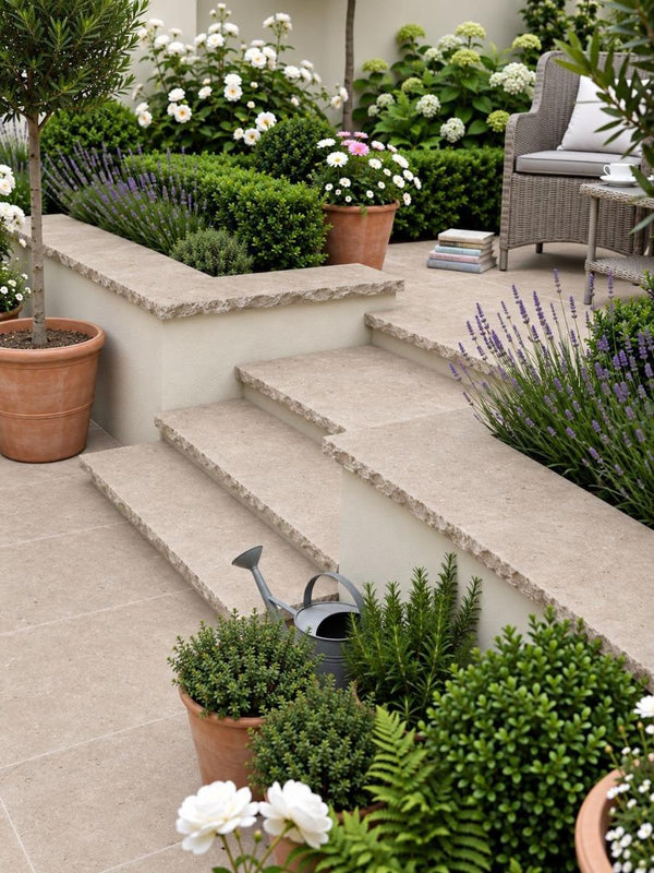 Dijon Limestone Split Edges Coping- 900x400x30mm