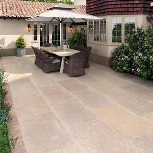 Dijon Honed & Tumbled Limestone Paving Slabs - 900x600x20mm