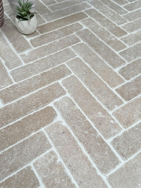 Dijon Honed & Tumbled Limestone Outdoor Pavers - 200x50x50mm