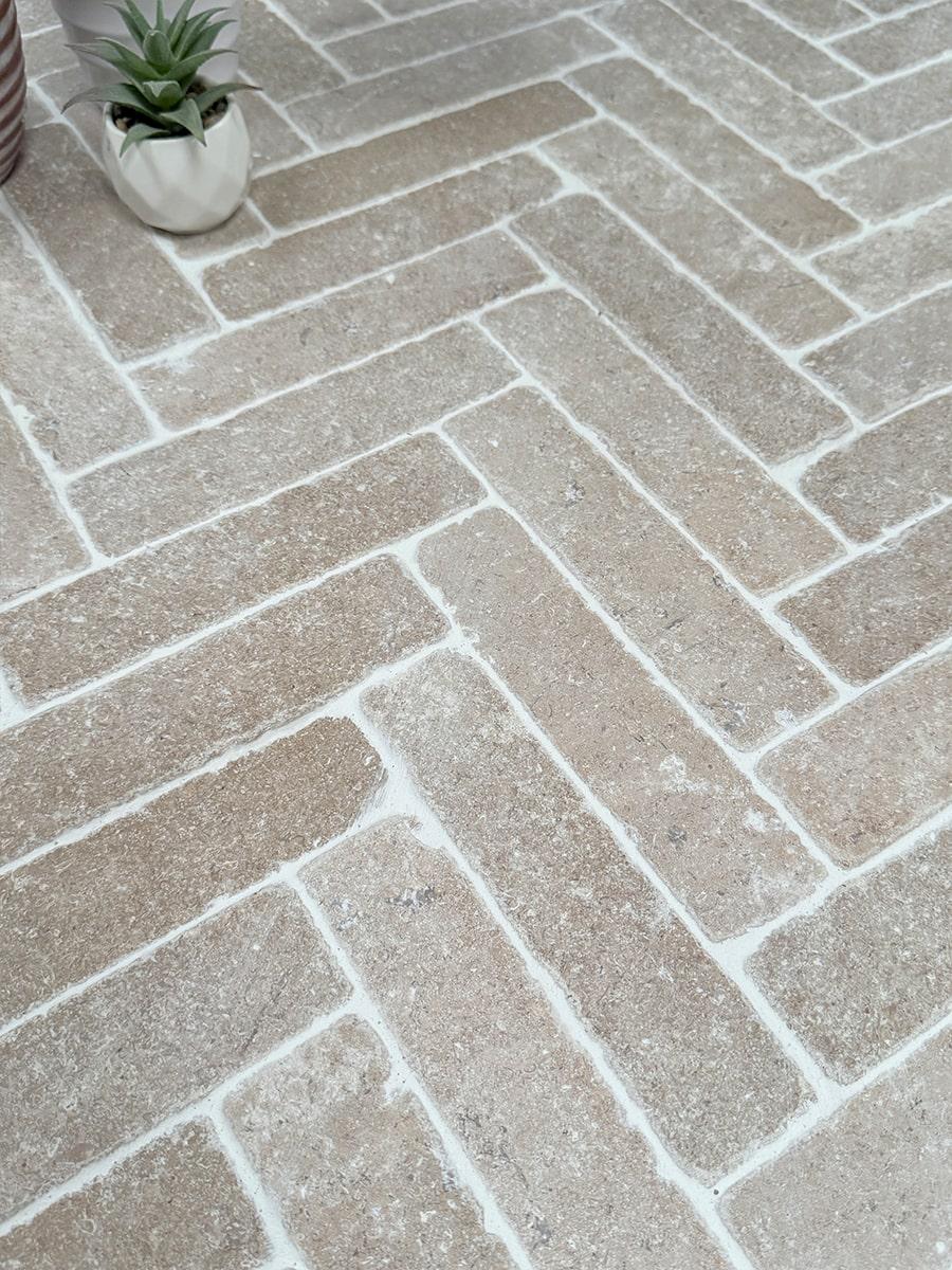 Dijon Honed & Tumbled Limestone Outdoor Pavers - 200x50x30mm