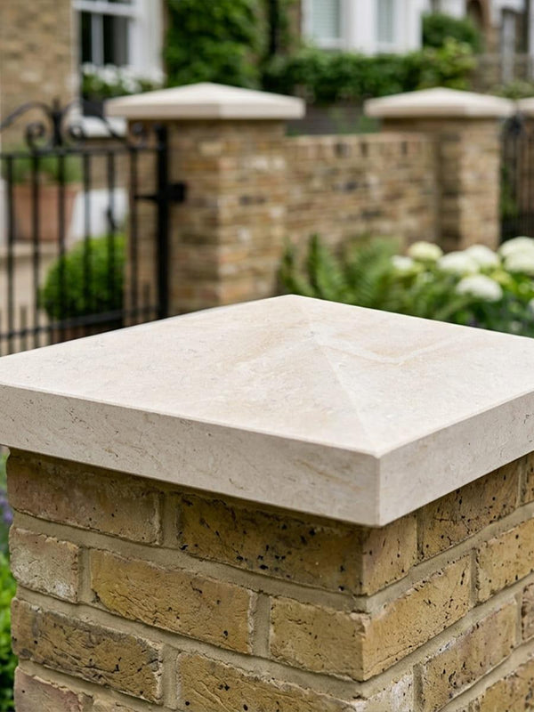 Dijon Limestone Pyramid Pier Caps - 450x450x60mm