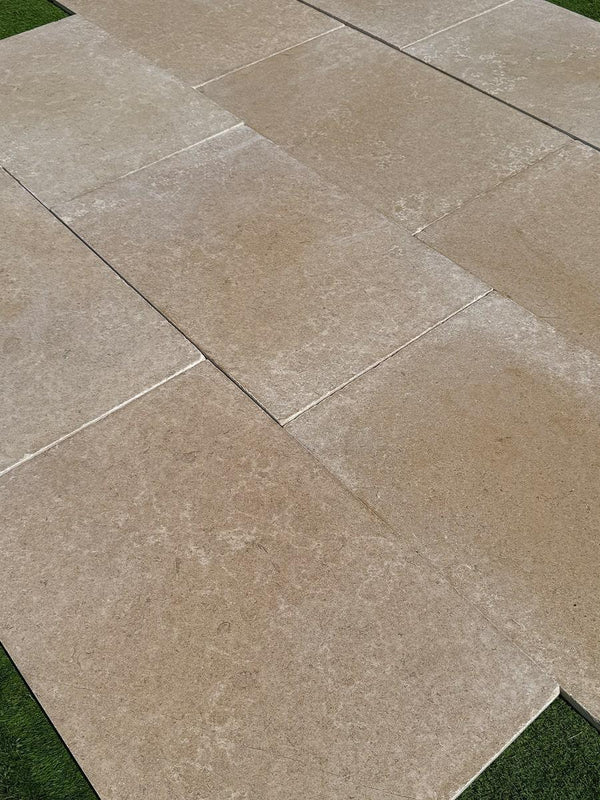 Dijon Tumbled Natural Limestone Paving Slabs - 600 x Free Length x 20mm