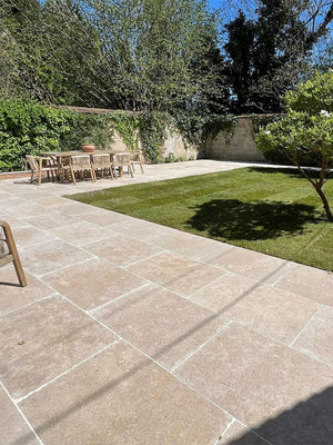 Dijon Honed & Tumbled Limestone Paving Slabs - 900x600x20mm
