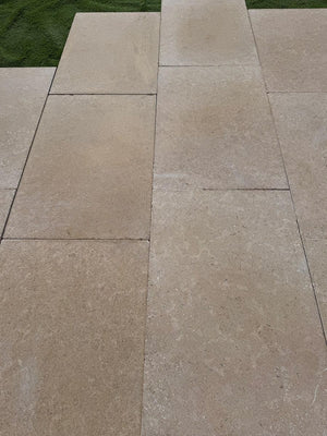 Dijon Honed & Tumbled Limestone Paving Slabs - 900x600x20mm
