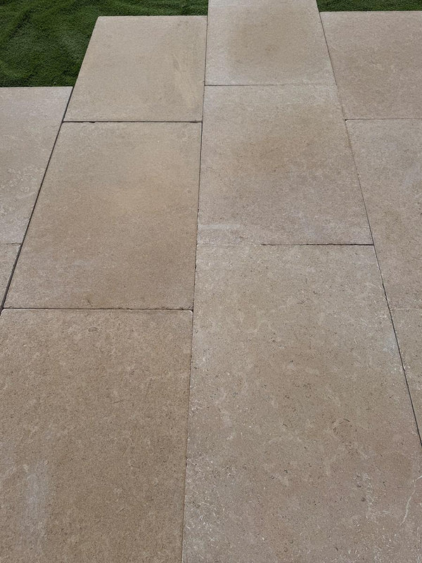Dijon Honed & Tumbled Limestone Paving Slabs - 900x600x20mm
