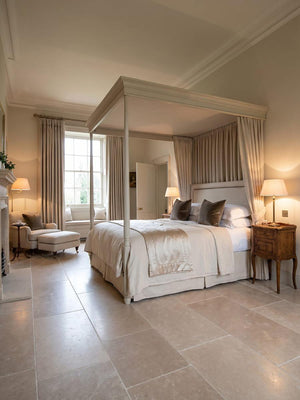 Dijon Brushed and Tumbled Natural Limestone Tiles - 600xFree Lengthx15mm