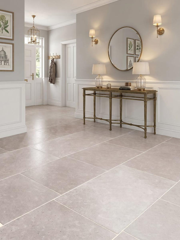 Dijon Brushed and Tumbled Natural Limestone Tiles - 600xFree Lengthx15mm