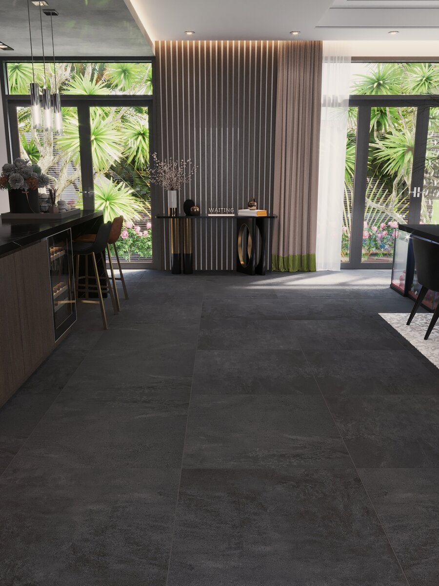 Dock Anthracite Porcelain Tile - 600x600x9.5mm
