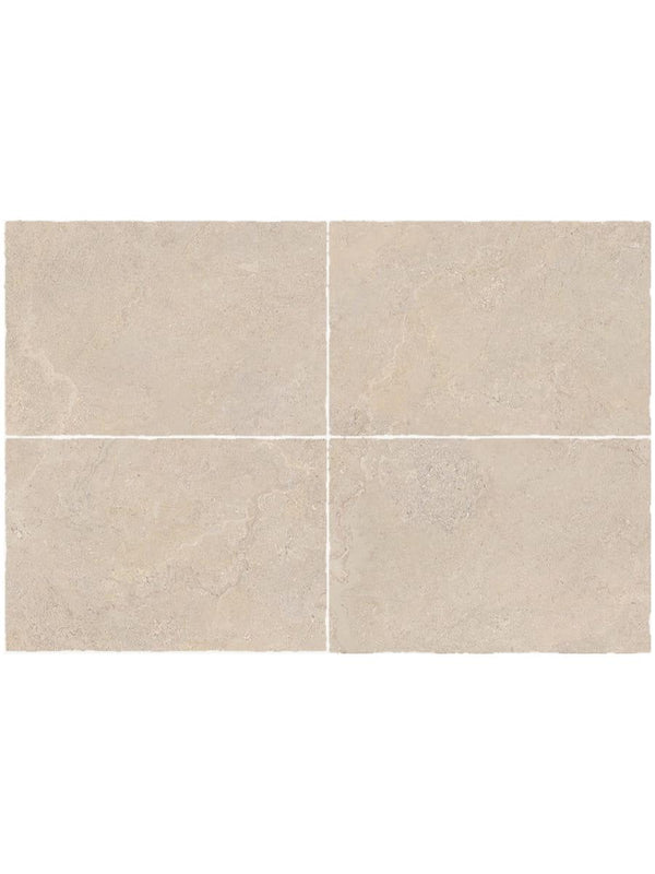 Cotswold Cream Tumbled Limestone-Effect Porcelain Paving - 910x610x20mm