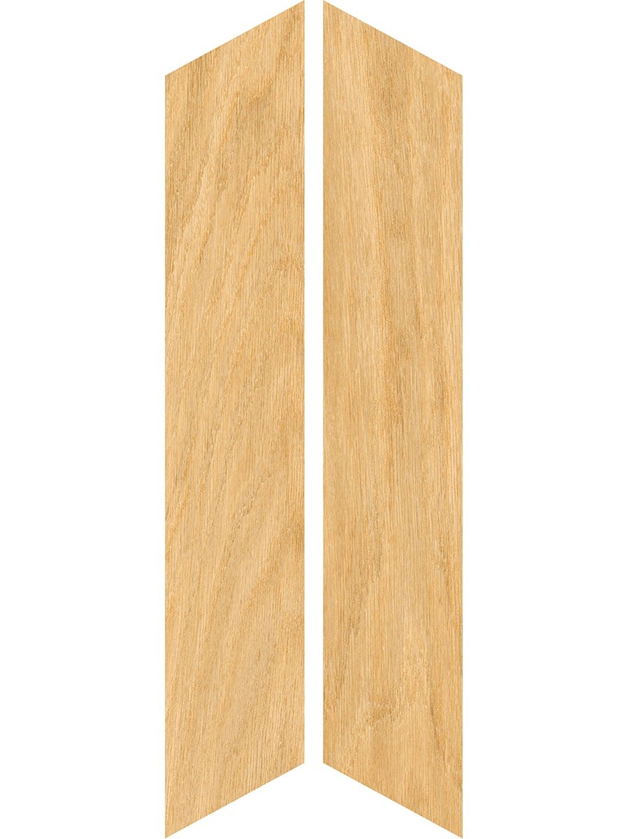 Dream Honey Chevron Wood Effect Italian Porcelain Tile - 850x150mm
