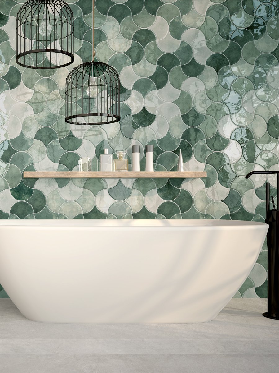 Drop Moss Gloss Wall Tile - 150x172