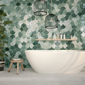 Drop Moss Gloss Wall Tile - 150x172