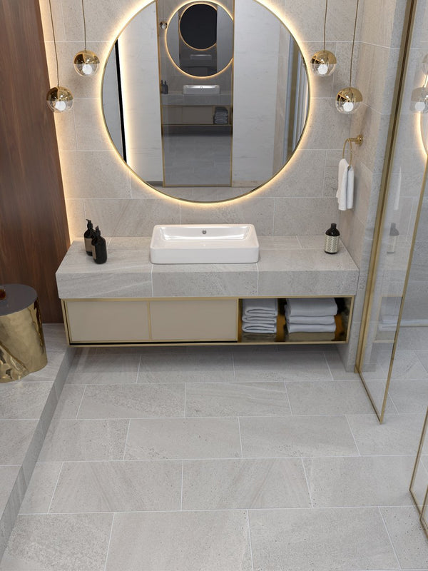 Dublin Gris Porcelain Tile - 600x300mm