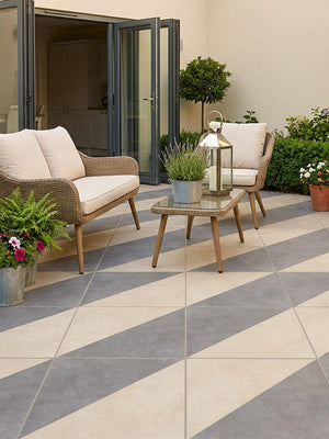 Eclipse Triangolo Decor Porcelain Slab - 600x600x20mm