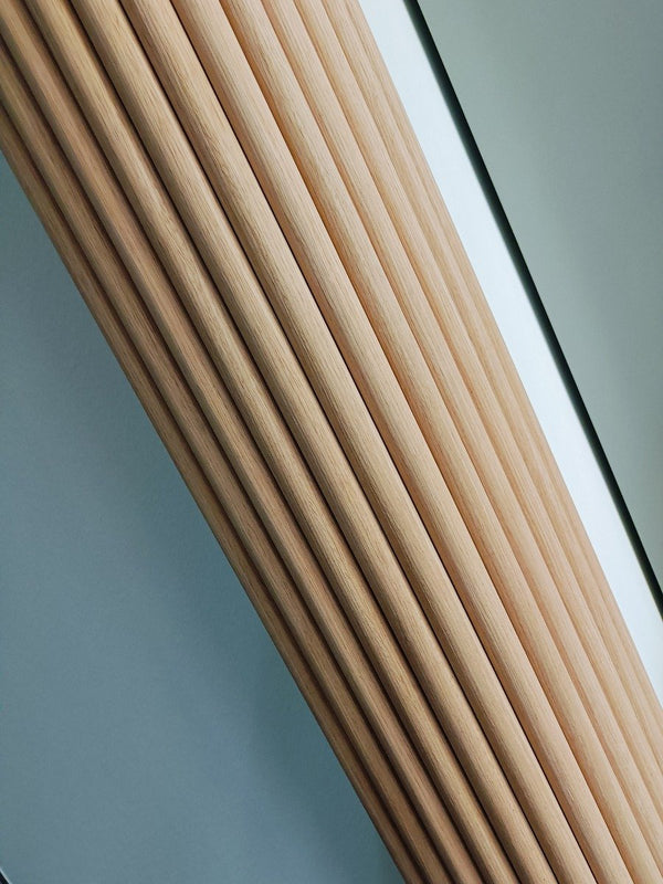 Natural Oak Flexible Round Slat Acoustic Wood Panels
