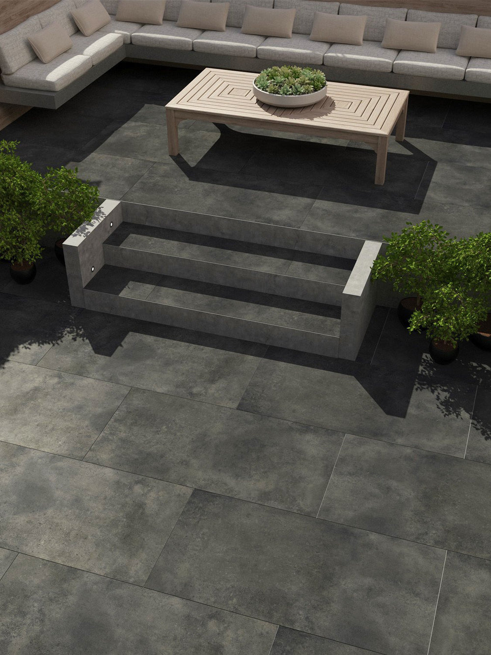 Eclipse Ash Virtue Vitrified Porcelain Paving Slabs - 1200x600 Pack