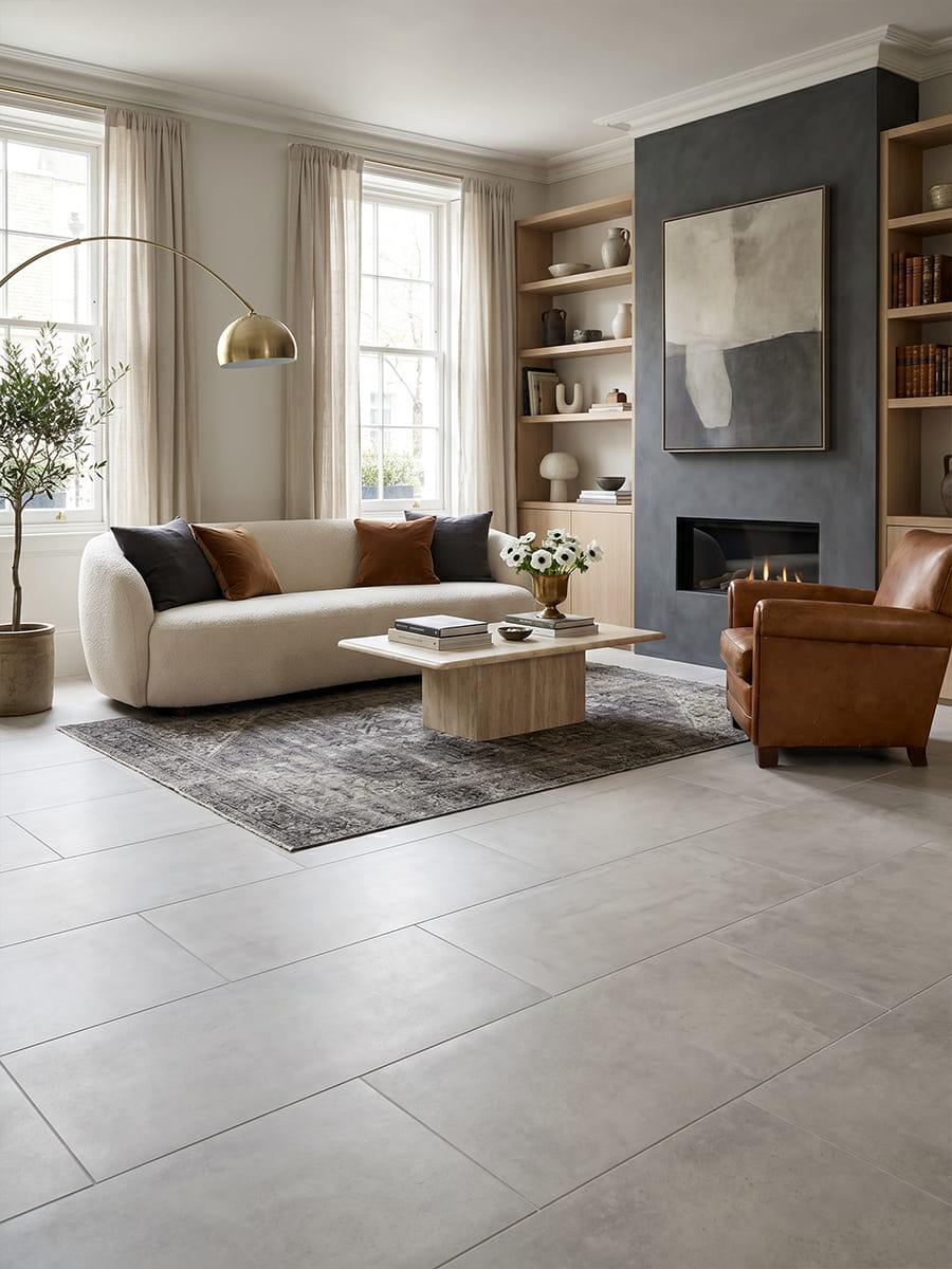 Eclipse Silver Porcelain Tile - 1200x600mm