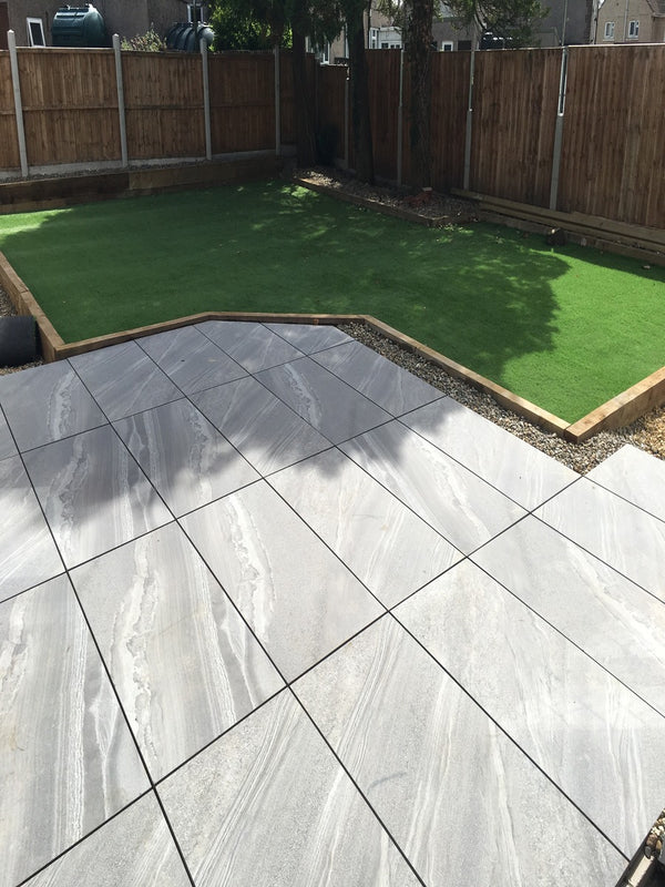 Bristol Grey Outdoor Porcelain Paving Slabs - 900x600x16mm