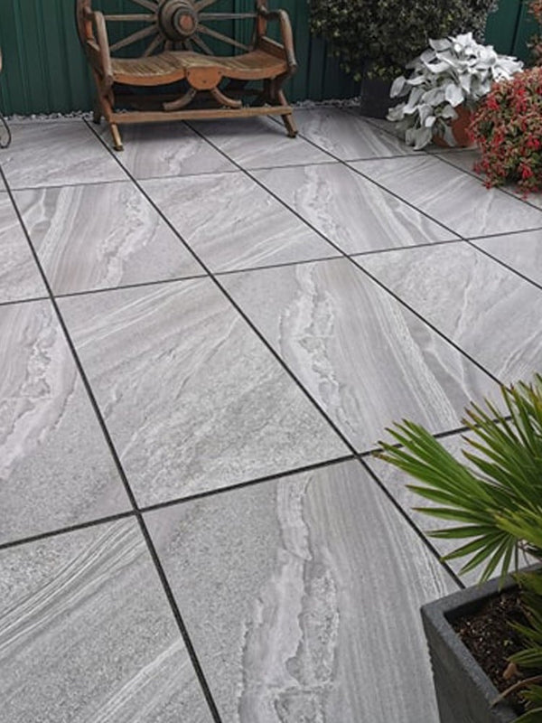 Esparada Grigio Marble Effect Outdoor Porcelain Paving Slabs - 1200x600 Pack