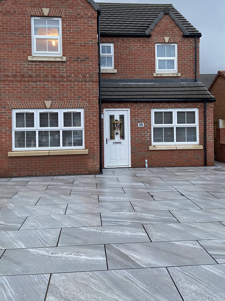 Esparada Grigio Outdoor Porcelain Paving Slabs - 1200x600x20mm