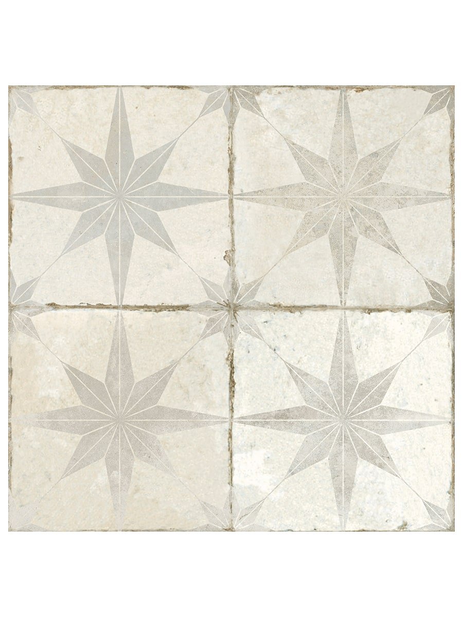 Estrella White Star Pattern Tile - 450x450x9.5mm
