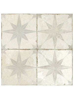 Estrella White Star Pattern Tile - 450x450x9.5mm
