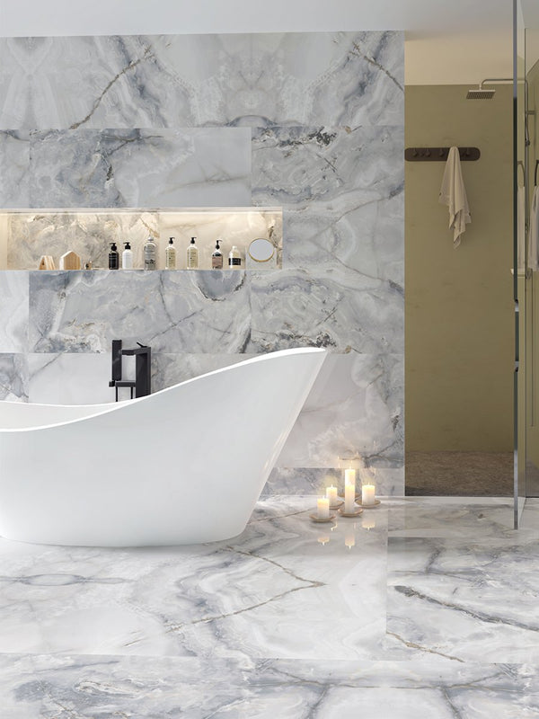 Eunoia Grey Onyx Gloss Tile - 1200x600mm