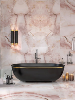 Eunoia Rosa Onyx Porcelain Tile - 1200x600mm