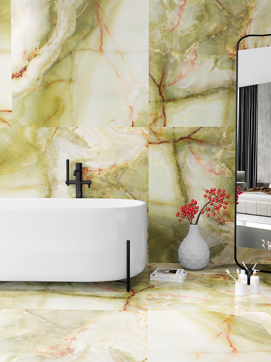 Eunoia Verde Onyx Porcelain Tile - 1200x1200mm