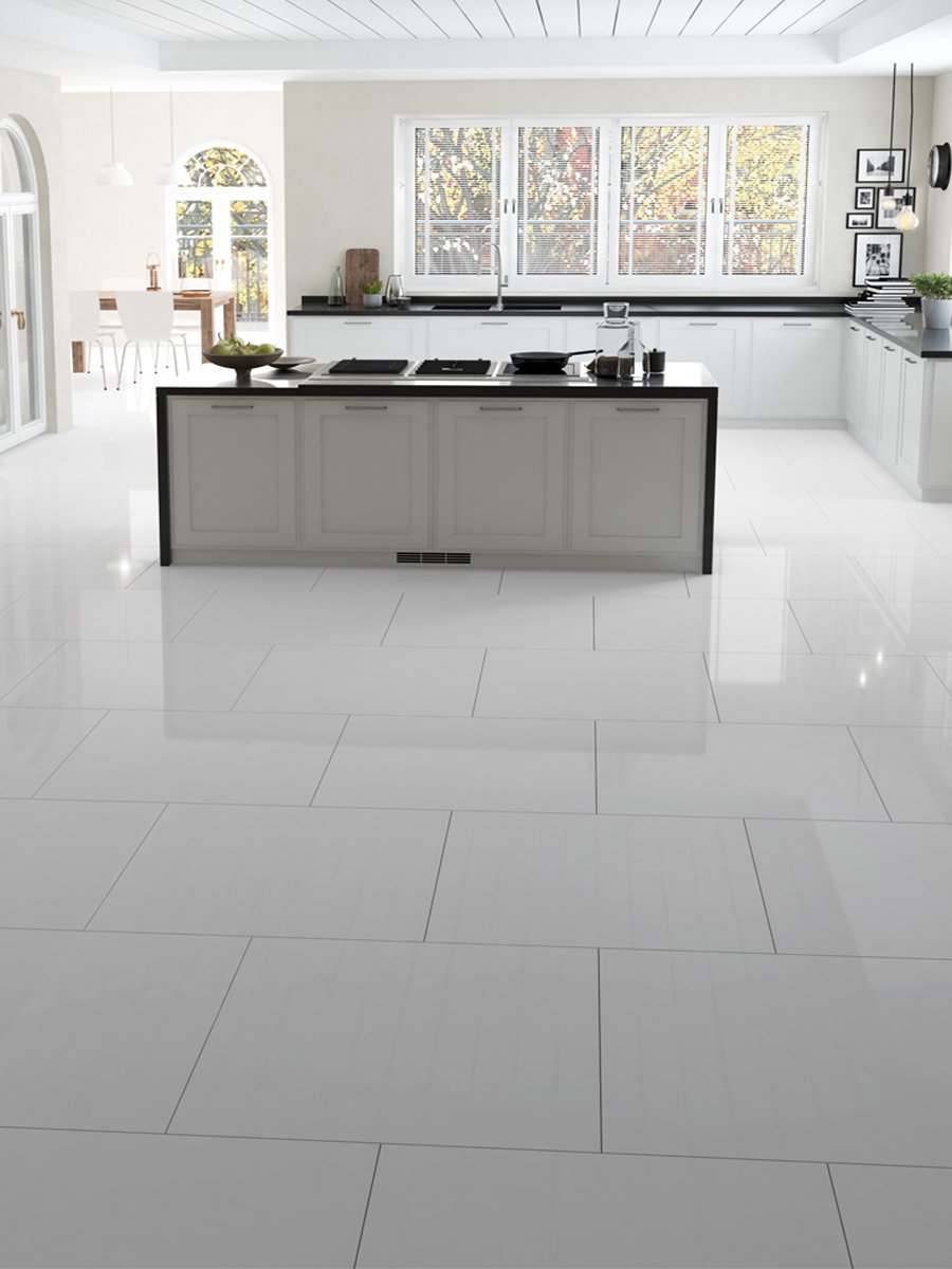 Everest White Gloss Tile - 600x600mm