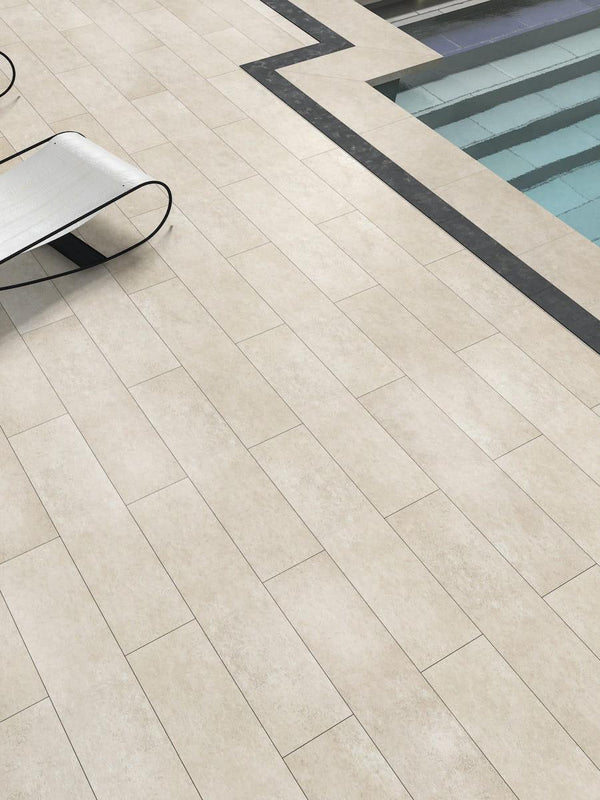 Florence Crema Virtue Outdoor Porcelain Paving Slabs - 800x200