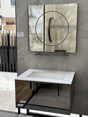 Florence Glass Drawer Vanity With Metal Shelf & Sensor Light - 750mm
