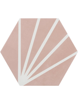 Mirage Pink Hexagon Wall & Floor Tiles - 198x228mm