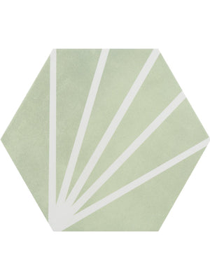 Mirage Verde Hexagon Wall & Floor Tiles - 198x228mm