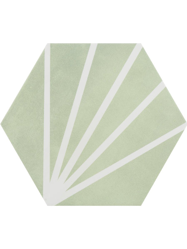 Mirage Verde Hexagon Wall & Floor Tiles - 198x228mm
