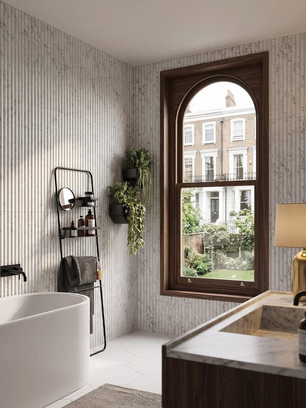 Fluted Marmi Porcelain Tile - 1200x400x12mm