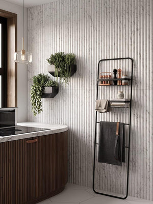 Fluted Marmi Porcelain Tile - 1200x400x12mm