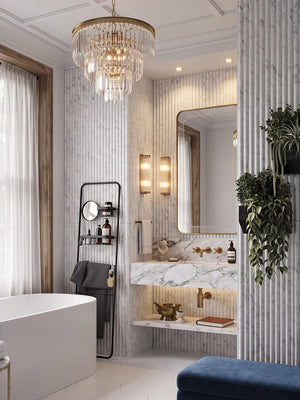 Fluted Marmi Porcelain Tile - 1200x400x12mm