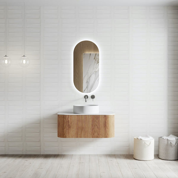 Bali Solid Wood Fluted Vanity With/ Without LED Mirror - 750mm
