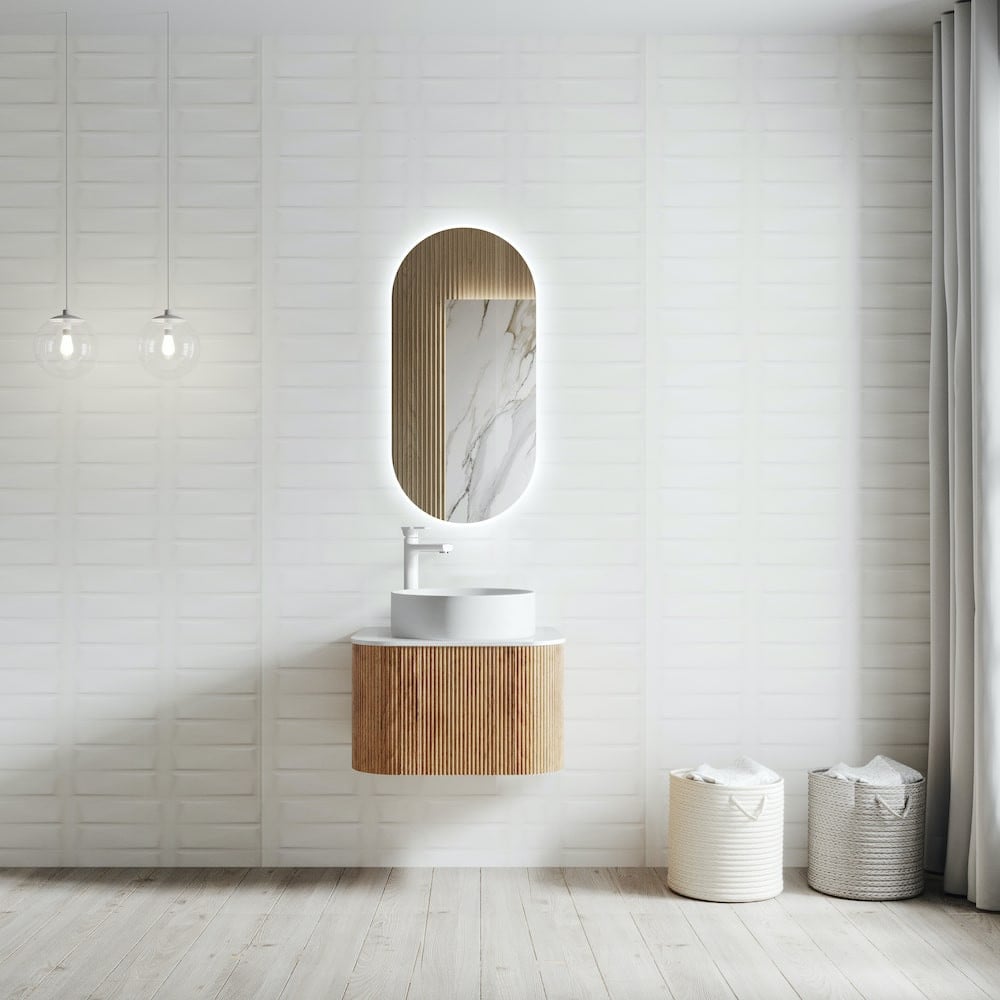 Bali Solid Wood Fluted Vanity - 600mm
