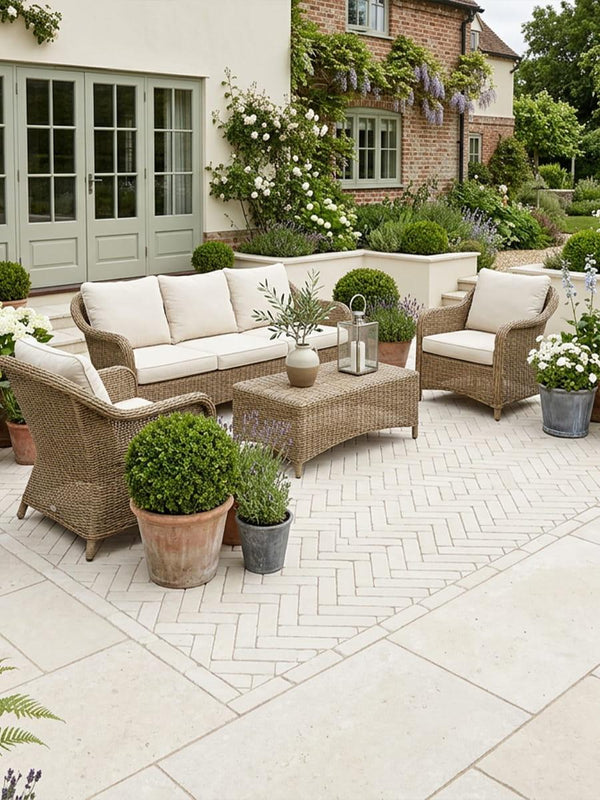 Galala Antique & Tumbled Limestone Pavers - 200x50x40mm