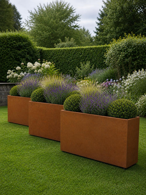 Corten Steel Planter - 800x300x600mm - Pre-Rusted