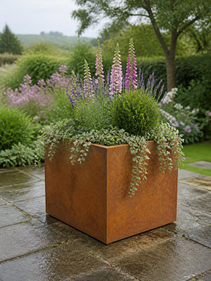 Corten Steel Planter - 600x600x600mm - Pre-Rusted