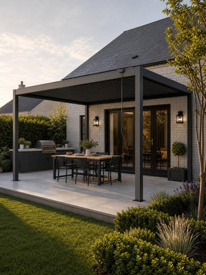Carlisle Aluminium Free Standing Pergola in Graphite Grey - 3 x 3m / 3 x 4m