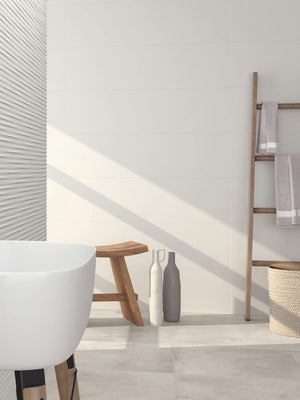 Glacier White Marble Effect Matt Porcelain Tile - 600x600mm