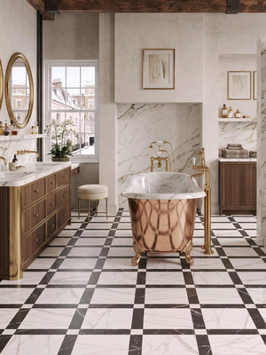 Grace Nero Porcelain Tile - 440x440x10mm