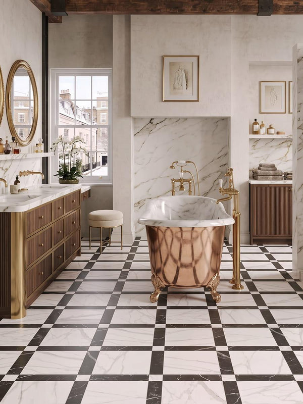 Grace Nero Porcelain Tile - 440x440x10mm