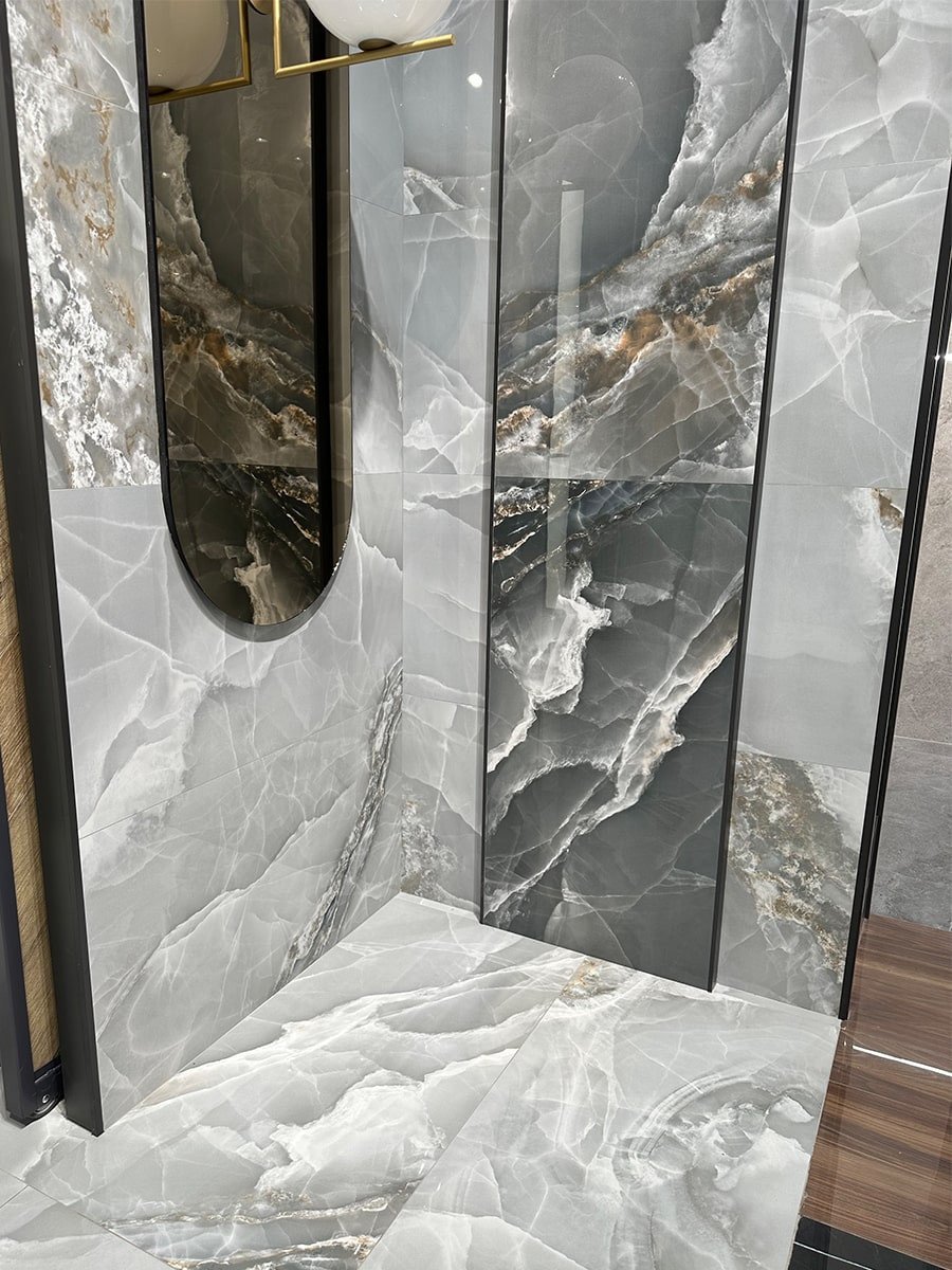 Grey Onyx Porcelain Tile - 1200x600x6mm