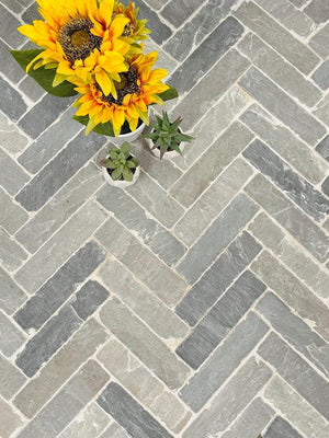 Kandla Grey Outdoor Sandstone Pavers - 200x50x30mm